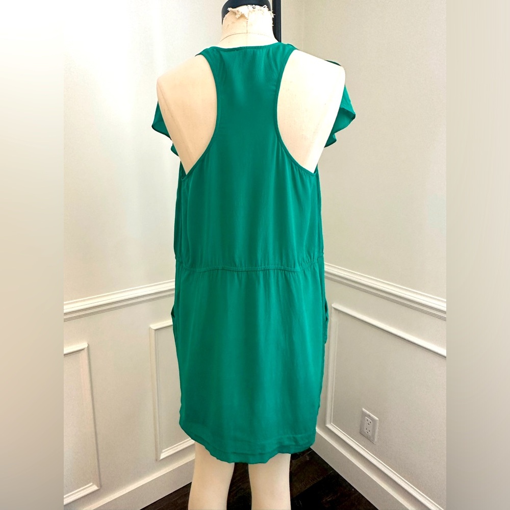 Chic Green silk Ruffle Dress - Picture 5 of 7